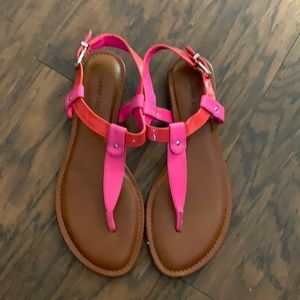 Gianni Bini pink and orange sandals size 10